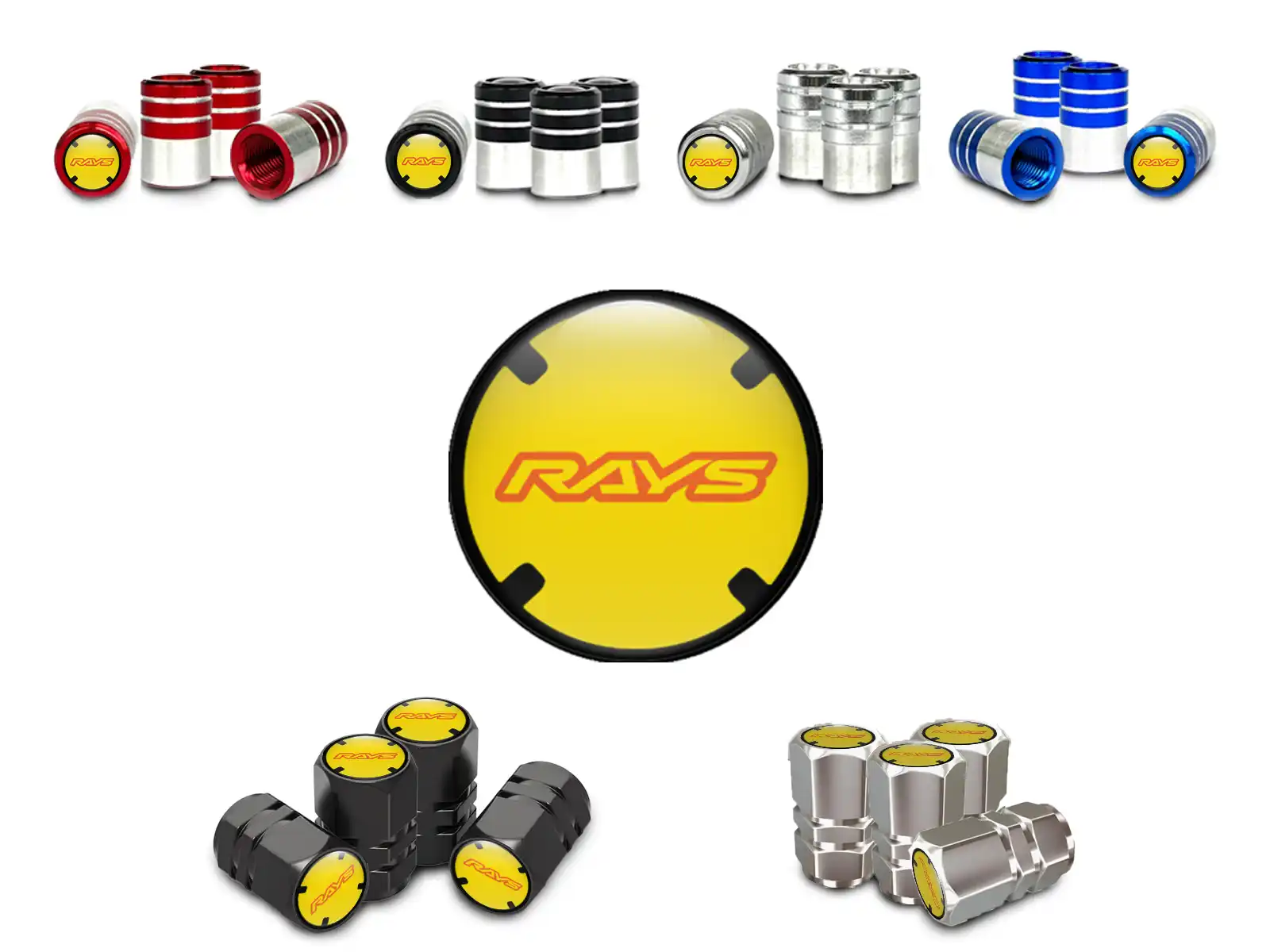 Rays Cappelli valvola Bici Stile Racing Edizione